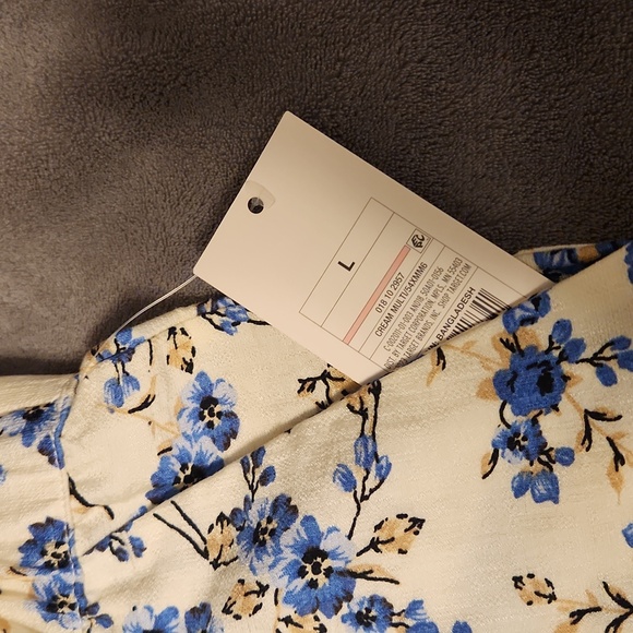 a new day Floral Wide Leg Pants - Blue and Cream - Picture 5 of 6